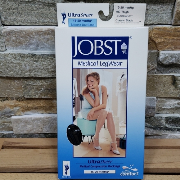 JOBST Thigh High 15-20 Mmhg Open Toe & Silicone - Picture 6 of 7
